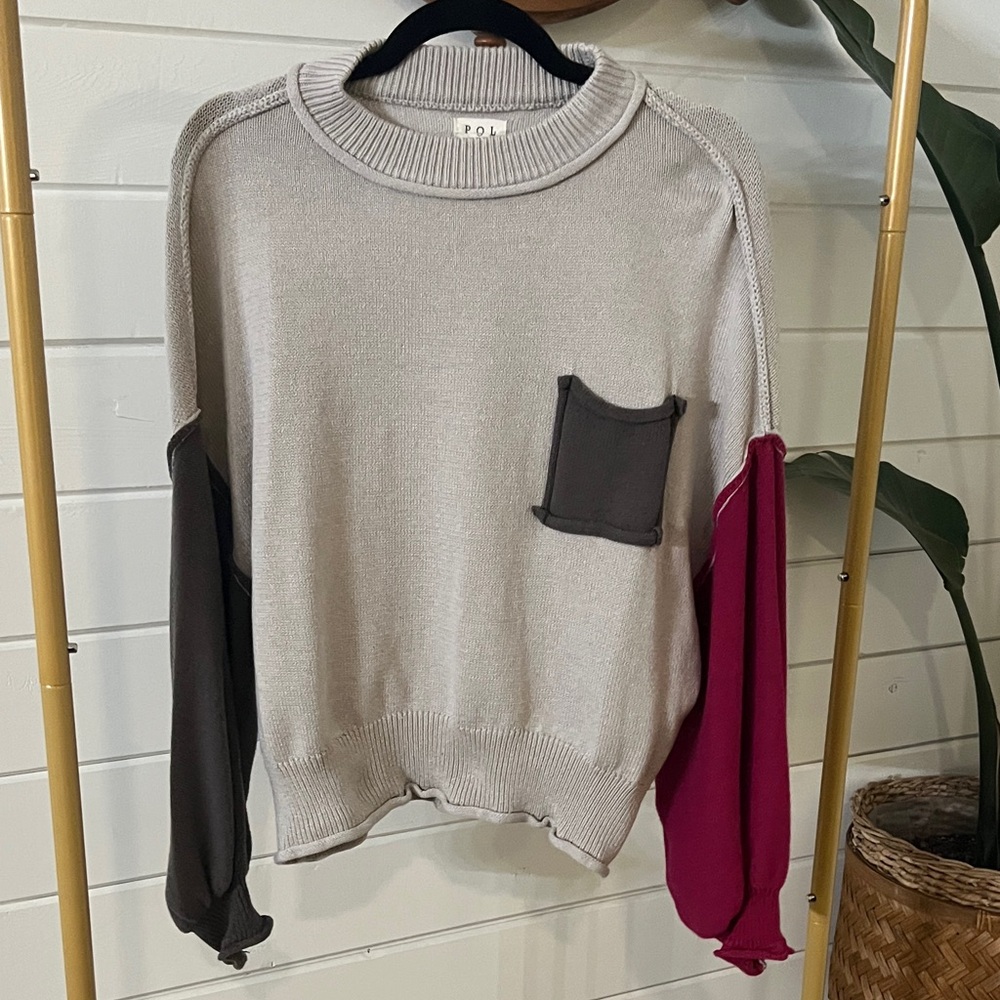 POL Multicolor Sweater with Pocket